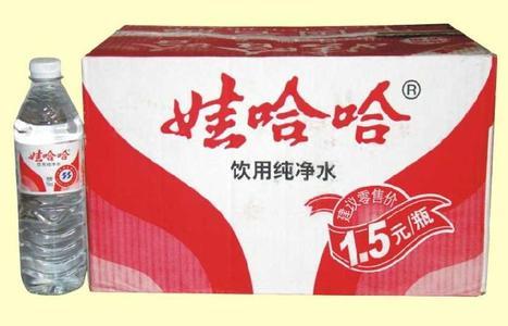 596ml/瓶 娃哈哈 饮用纯净水 矿泉水(1件=24瓶)